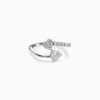 Silver Heart Bypass Shimmer Ring (Size 12)