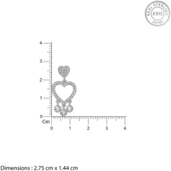Silver Heart Dangler Earrings