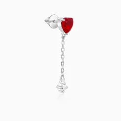Silver Heart Drop Danglers