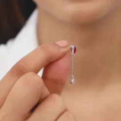 Silver Heart Drop Danglers