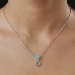 Silver Heart Everlasting Necklace