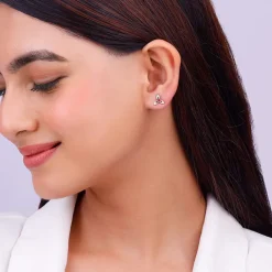 Silver Heart in Heart Earrings