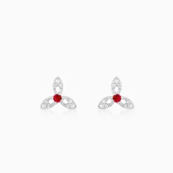 Silver Heart in Heart Earrings