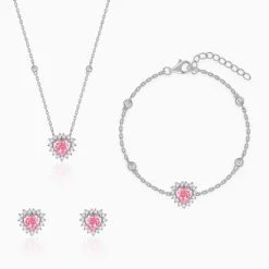 Silver Heart of Light Set of 3