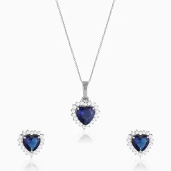 Silver Heart Of The Ocean Set