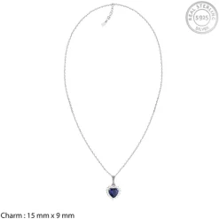 Silver Heart Of The Ocean Pendant With Link Chain