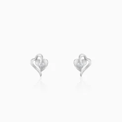 Silver Heart Studs