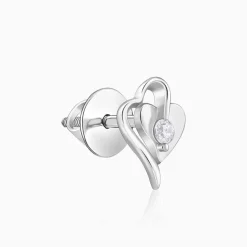 Silver Heart Studs