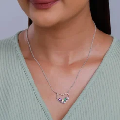 Silver Heart to Heart Necklace