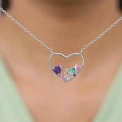 Silver Heart to Heart Necklace