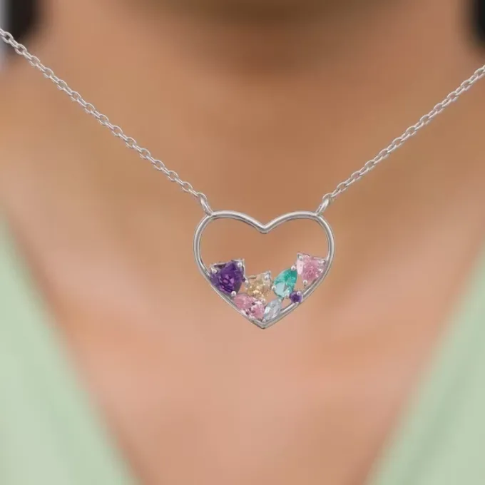Silver Heart to Heart Necklace
