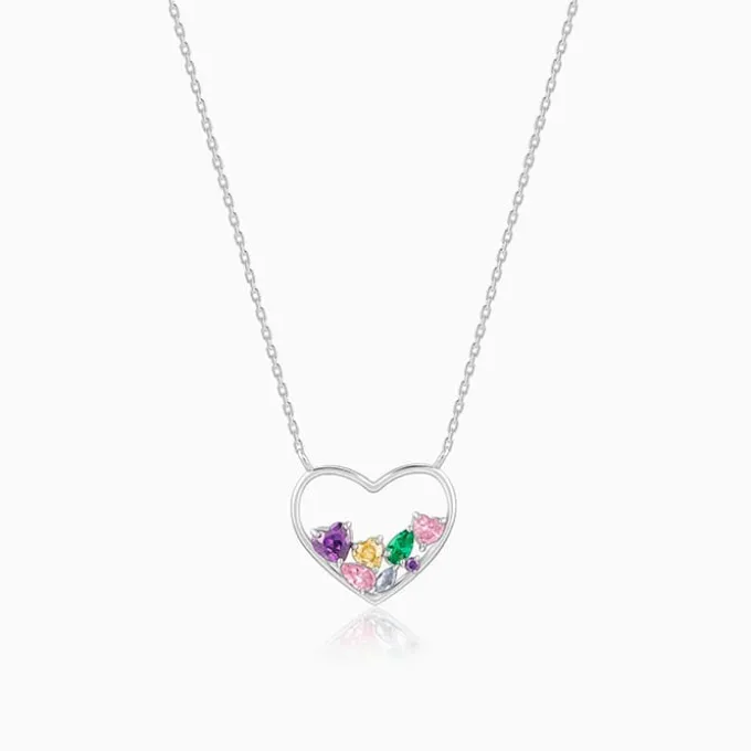 Silver Heart to Heart Necklace
