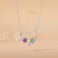 Silver Heart to Heart Necklace