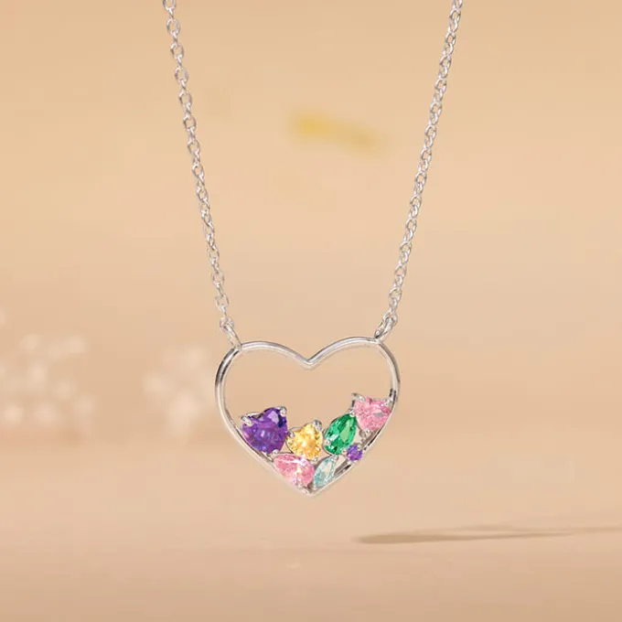 Silver Heart to Heart Necklace
