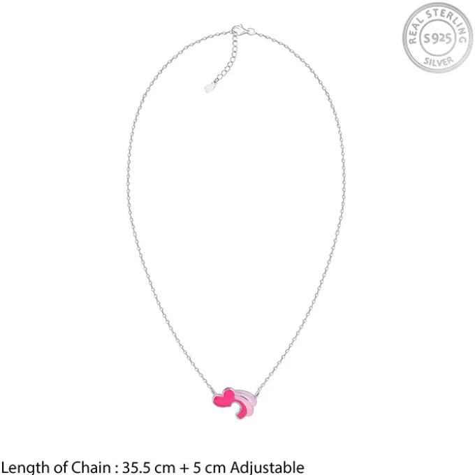 Silver Heart Wings Kids Necklace