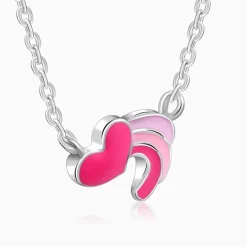 Silver Heart Wings Kids Necklace