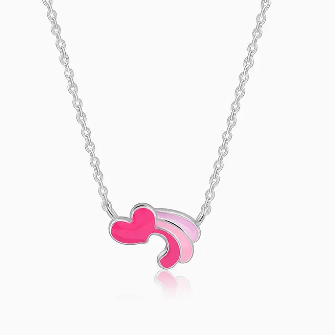 Silver Heart Wings Kids Necklace