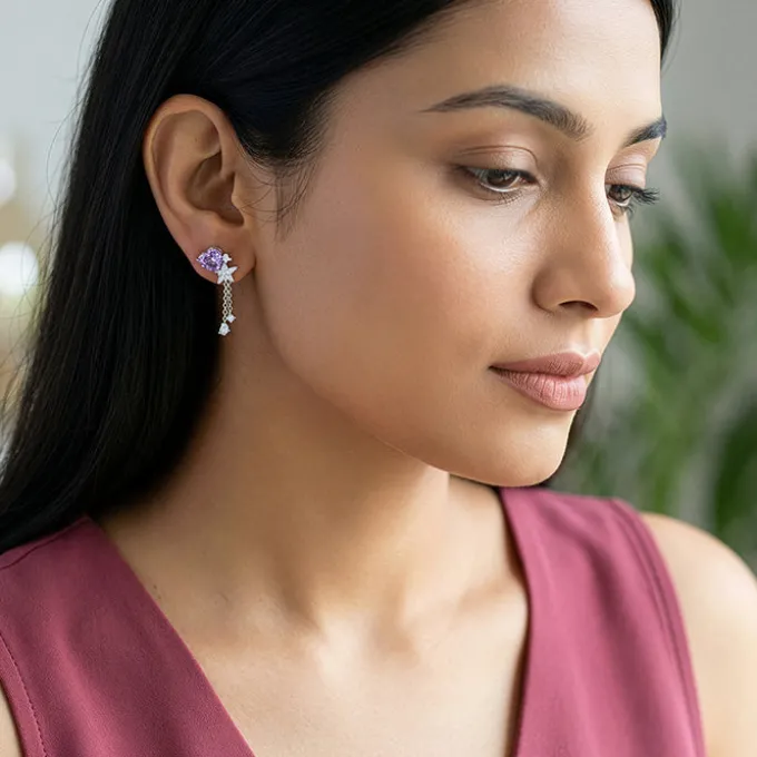 Silver Heartline Drift Earrings