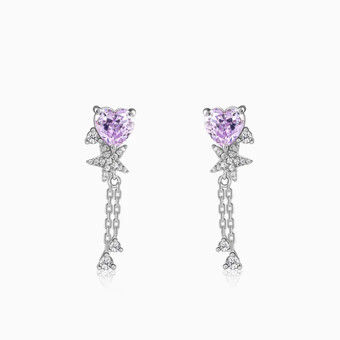 Silver Heartline Drift Earrings