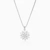 Silver Heavenly Flower Pendant With Box Chain