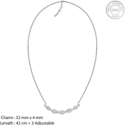 Silver Helix Zircon Necklace