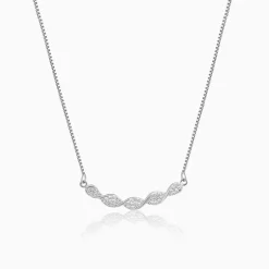 Silver Helix Zircon Necklace