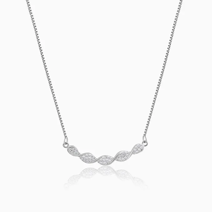 Silver Helix Zircon Necklace