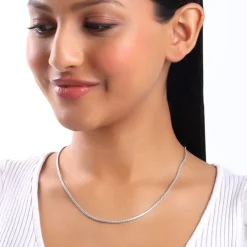 Silver Herringbone Box Chain