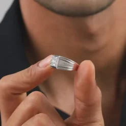 Silver Hexa Brilliance Ring For Him
