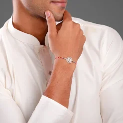 Silver Hexagon Om Rakhi