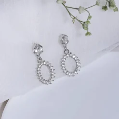 Silver Hollow Zircon Drop Studs