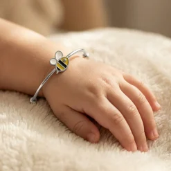Silver Honey Pop Kids Bangle Bracelet