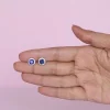 Silver Hypnotic Blue Studs
