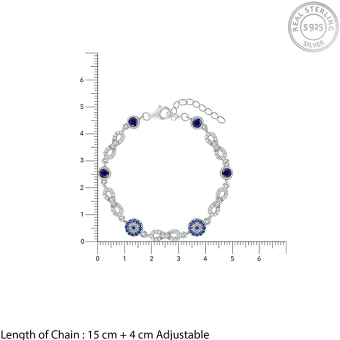 Silver Infinity Evil Eye Bracelet