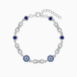 Silver Infinity Evil Eye Bracelet