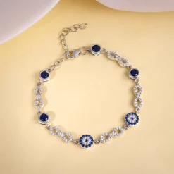 Silver Infinity Evil Eye Bracelet
