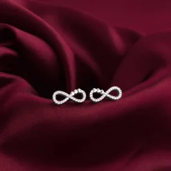 Silver Infinity Heart Earrings