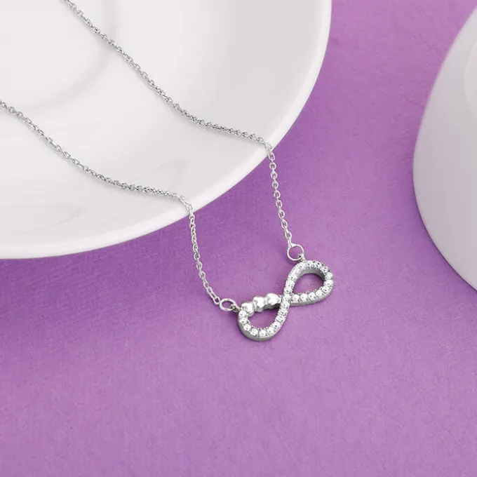Silver Infinity Heart Necklace