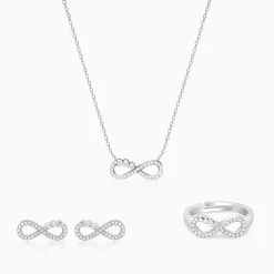 Silver Infinity Heart Set Of Three