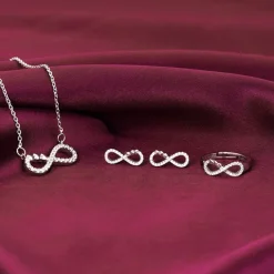 Silver Infinity Heart Set Of Three