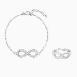 Silver Infinity Heart Set Of Two