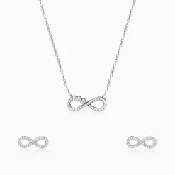 Silver Infinity Heart Set
