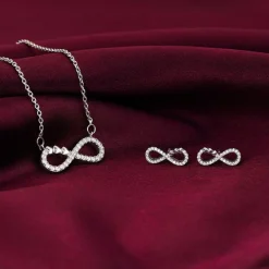 Silver Infinity Heart Set