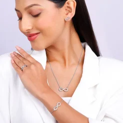 Silver Infinity Heart Set Of Four