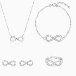 Silver Infinity Heart Set Of Four