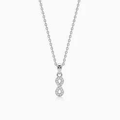 Silver Infinity Kiss Pendant with Link Chain