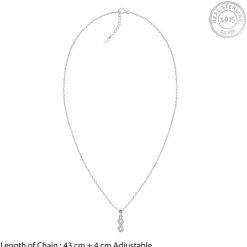 Silver Infinity Kiss Pendant with Link Chain