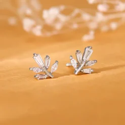 Silver Ivy Studs