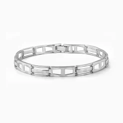 Silver Jazzy Link Bracelet For Him
