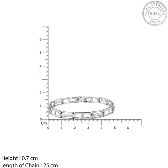 Silver Jazzy Link Bracelet For Him